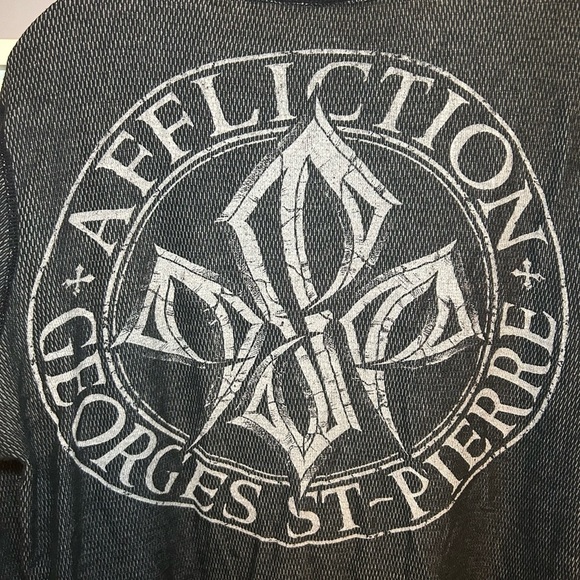 Rare Affliction George St-Peirre Reversible vintage thermal - Picture 14 of 16